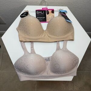 Bali NWT Comfort Band Bras - Beige and Light Pink 34C (Set of 2)